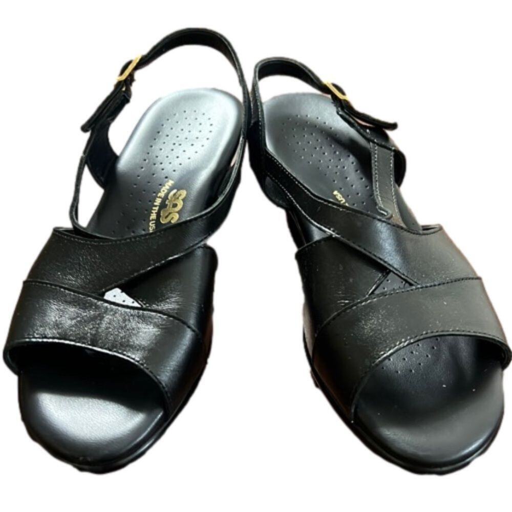 SAS TRIPAD CARESS LEATHER‎ WEDGE SANDALS SIZE 8 1/2